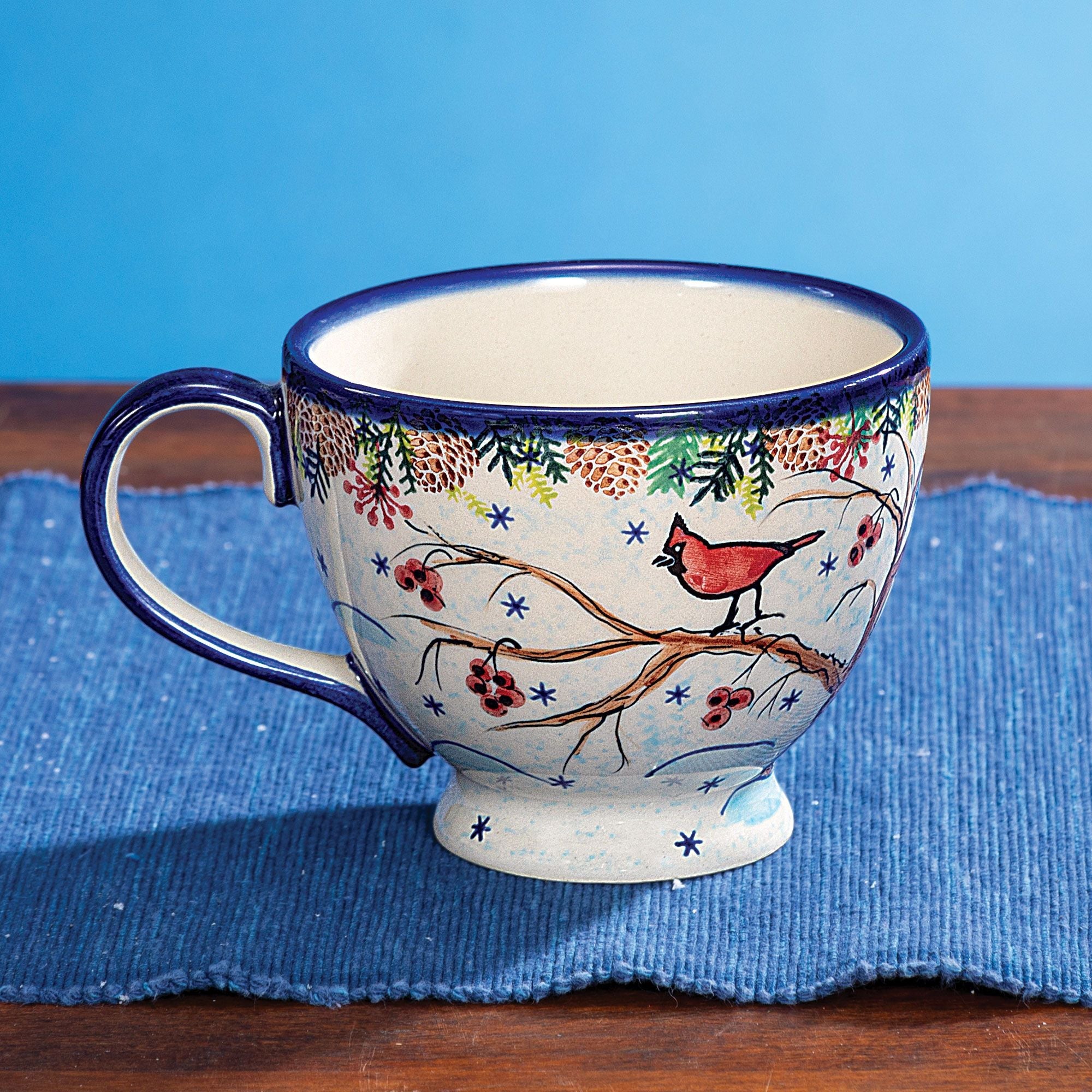 Polish Pottery Wintry Woods Mug