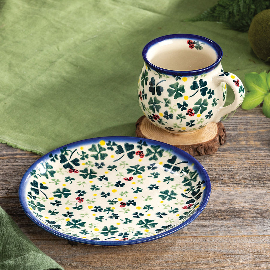 Polish Pottery Caitlin Mug & Plate Set