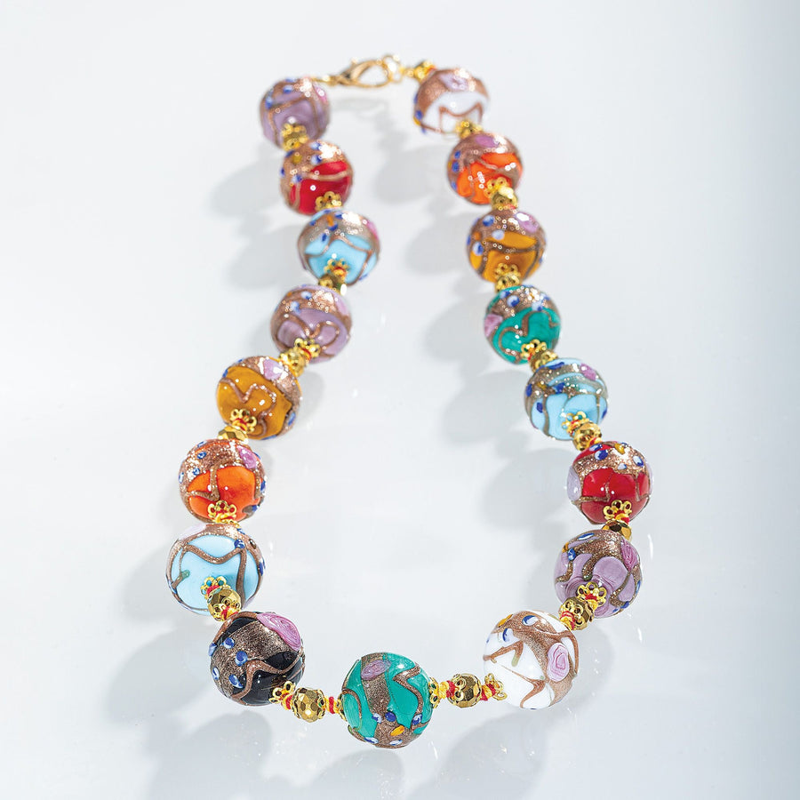 Murano Glass Pastel Rainbow Necklace