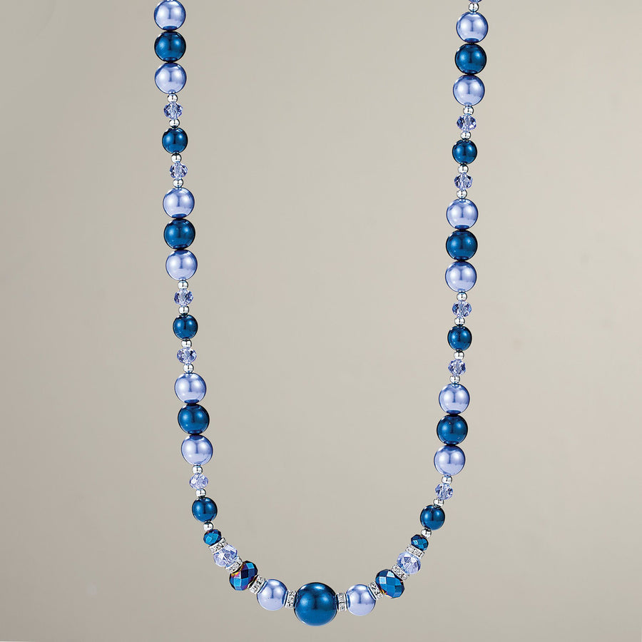 Murano Glass Cobalt Precious In Pearls Necklace