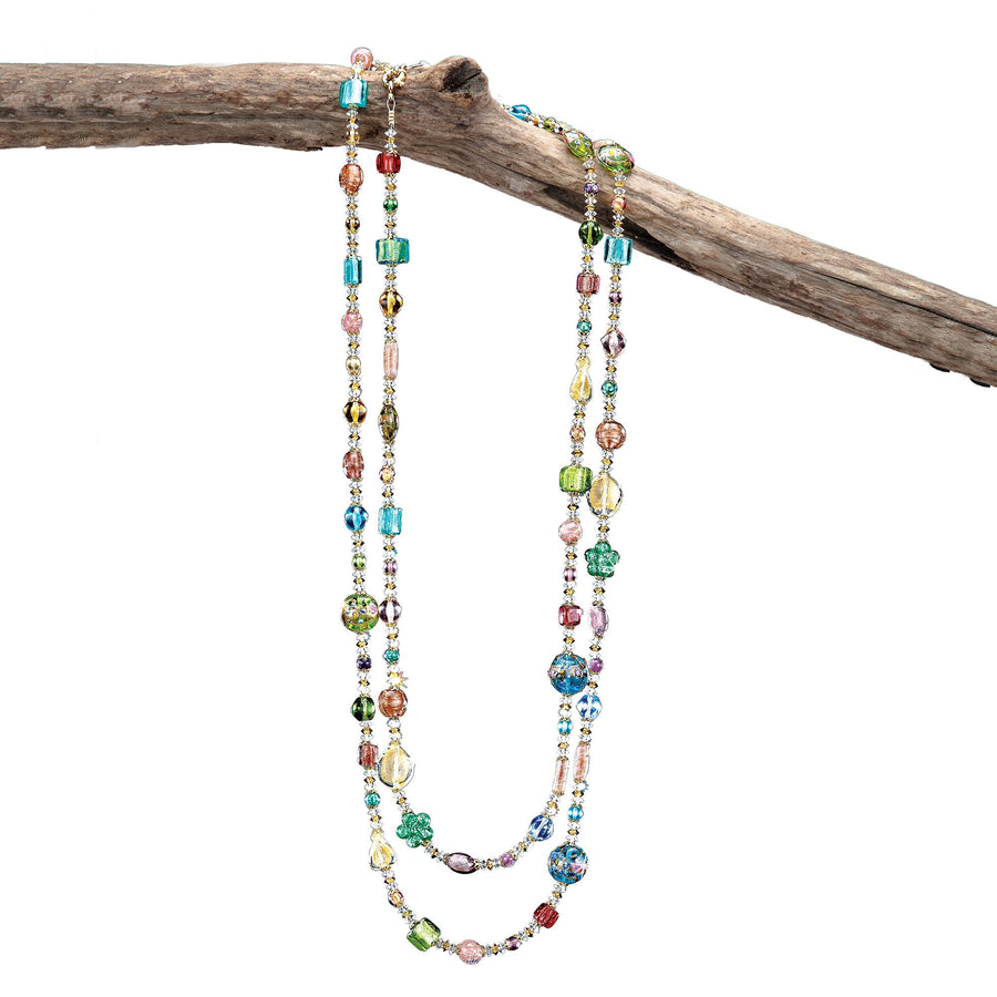 Murano Glass Rainbow Beaded Necklace