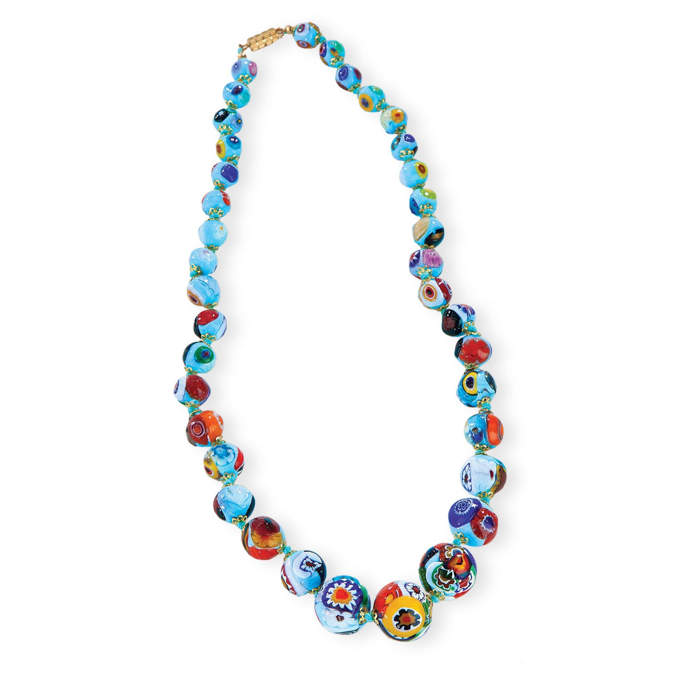 Murano Glass Millefiori Blue Necklace (Preorder)