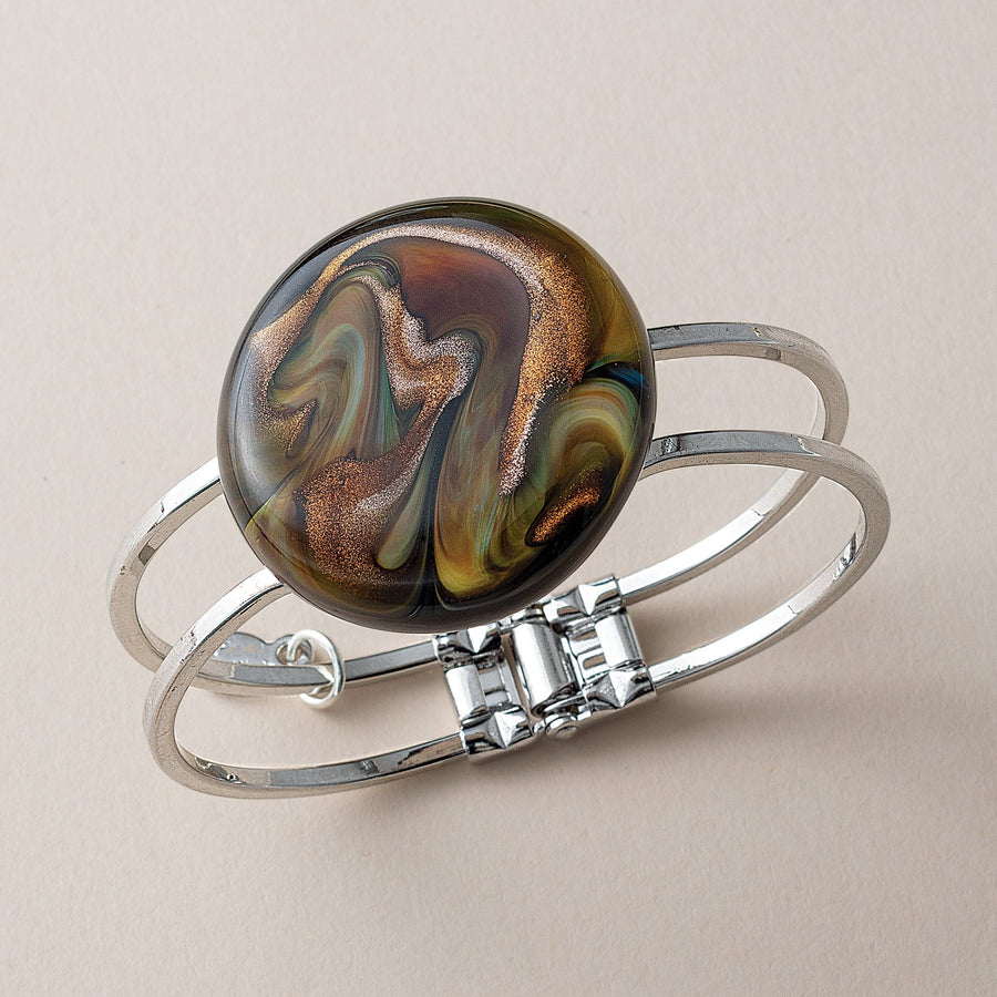 Murano Glass Medallion Hinged Bracelet
