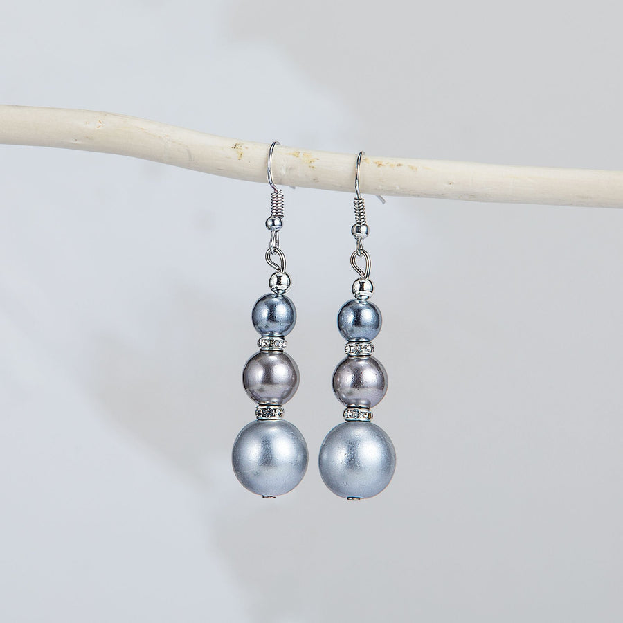Murano Glass Silver Pearl Earrings
