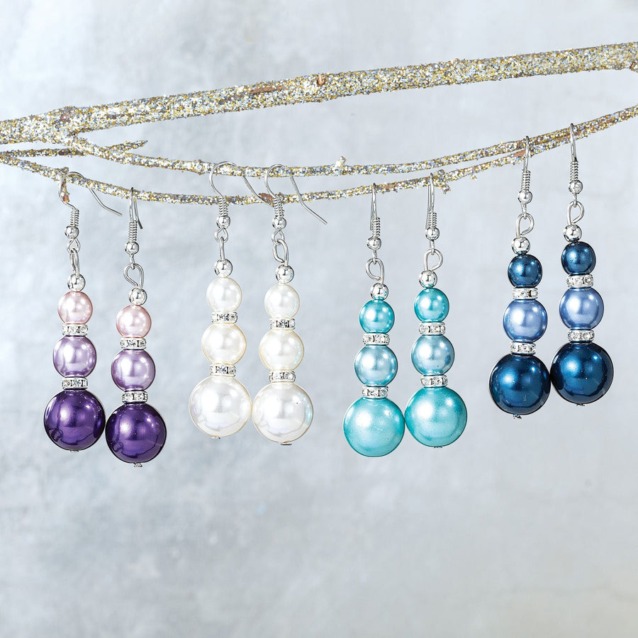 Murano Glass Purple Pearl Earrings